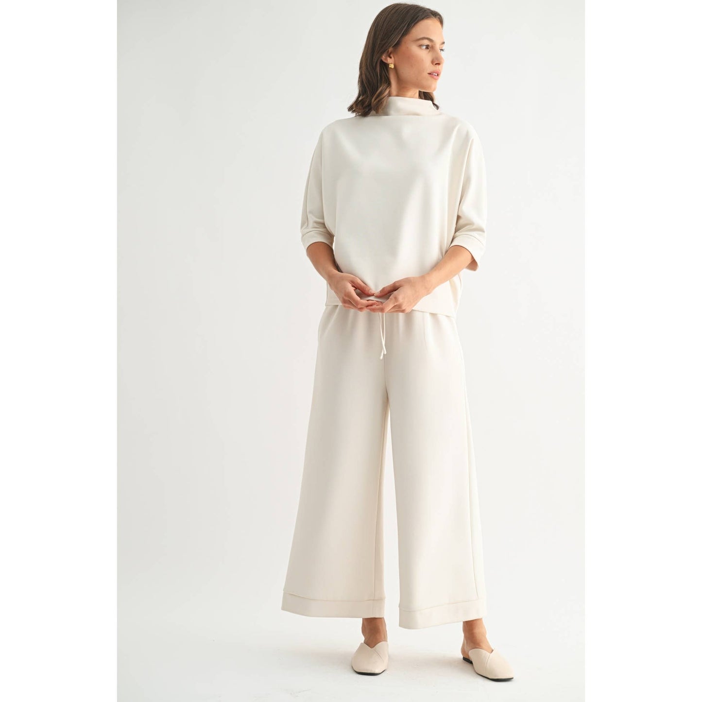 White Scuba Mock Neck