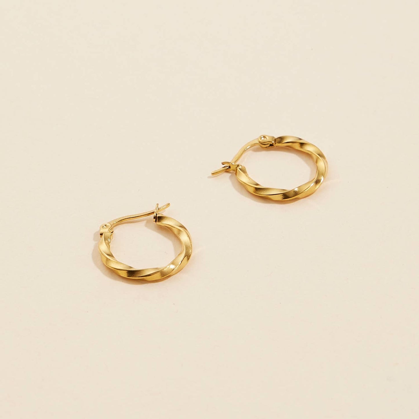 Gold Twisted Hoop Earrings