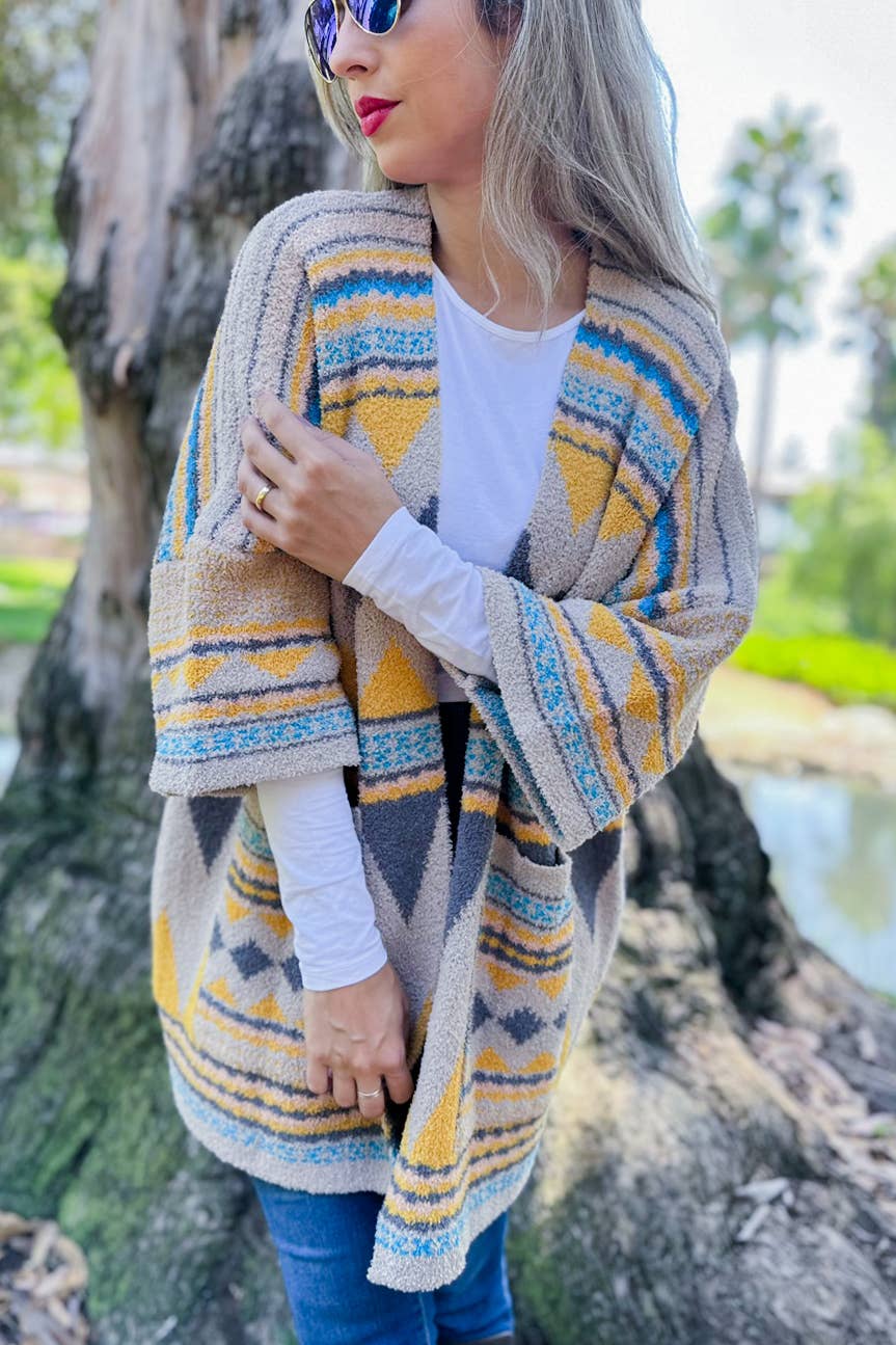 Yellow Aztec Cardigan