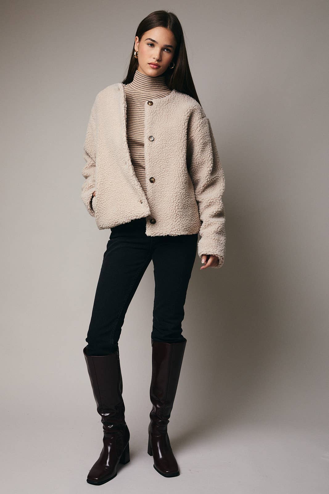 Oatmeal Sherpa Jacket