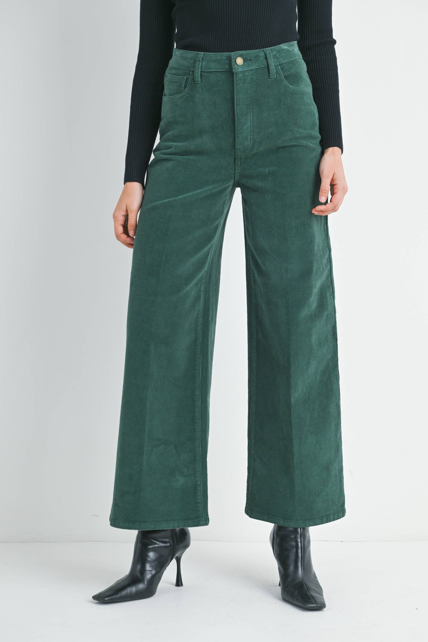 Green Wide Leg Corduroy