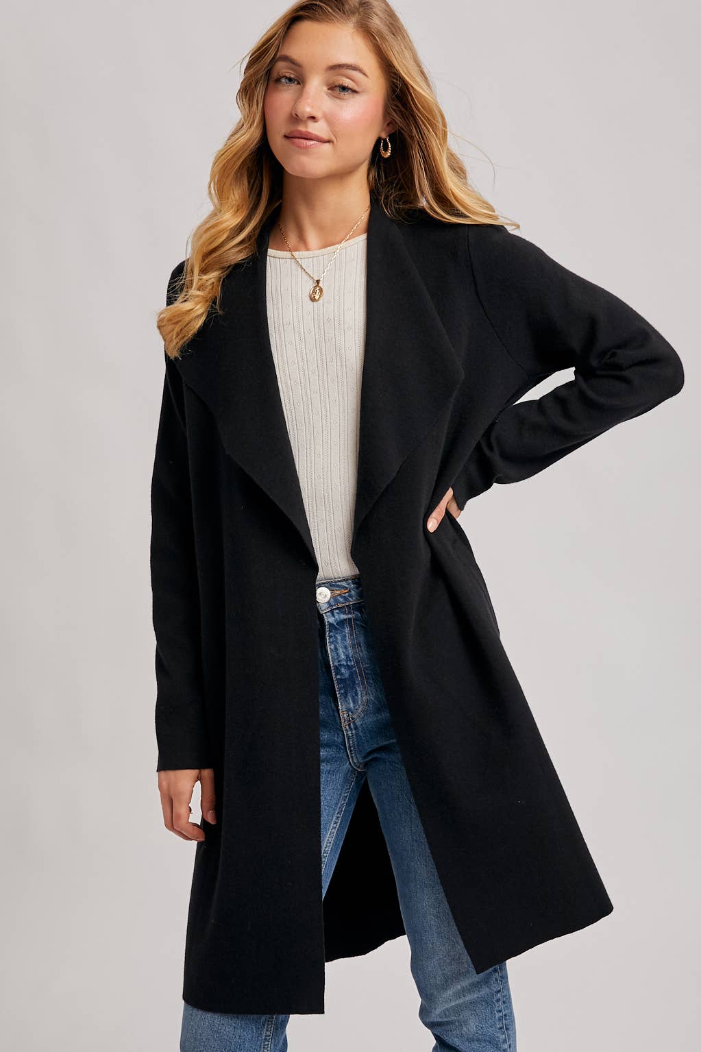 Black Longline Cardigan
