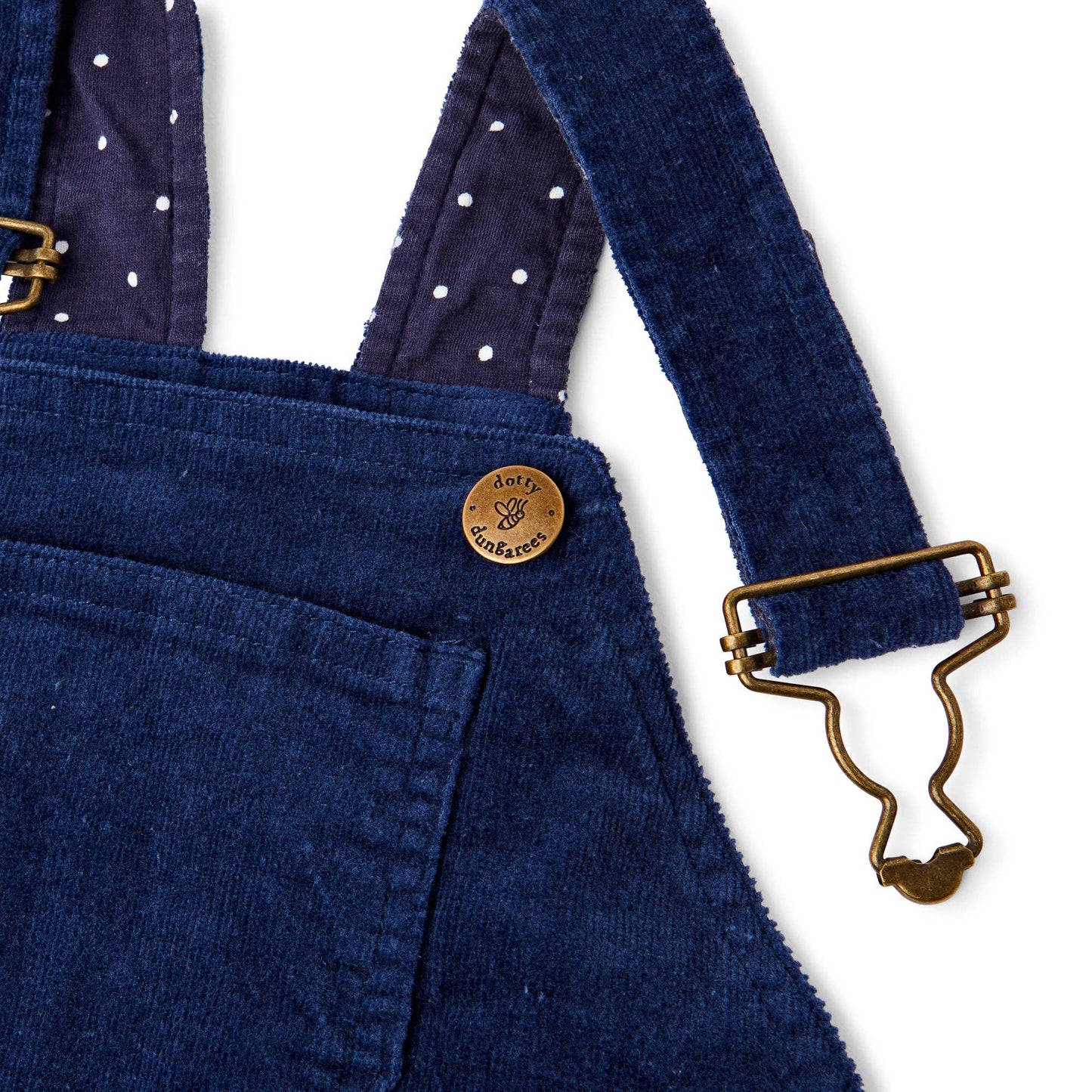 Kids Corduroy Dungarees - Navy