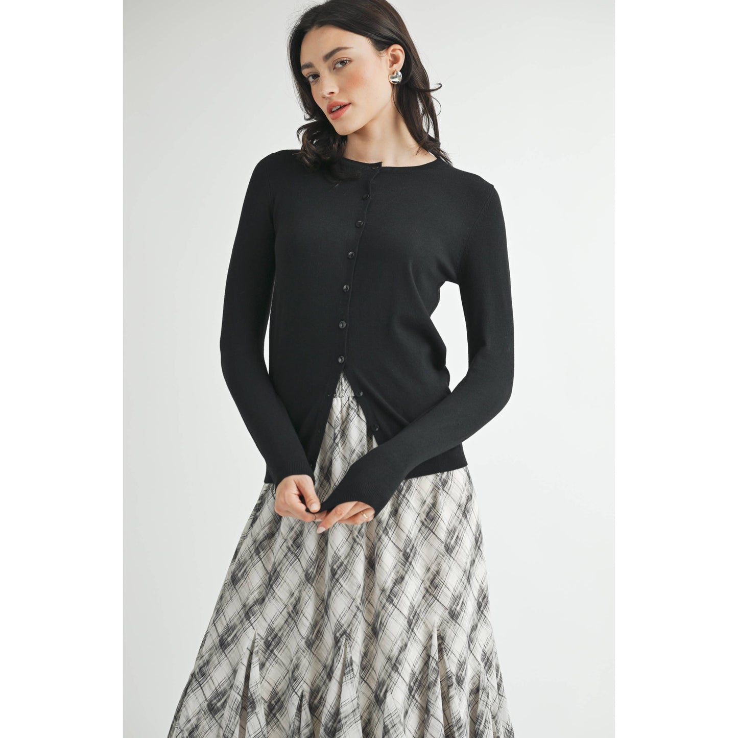 Black Buttondown Cardigan
