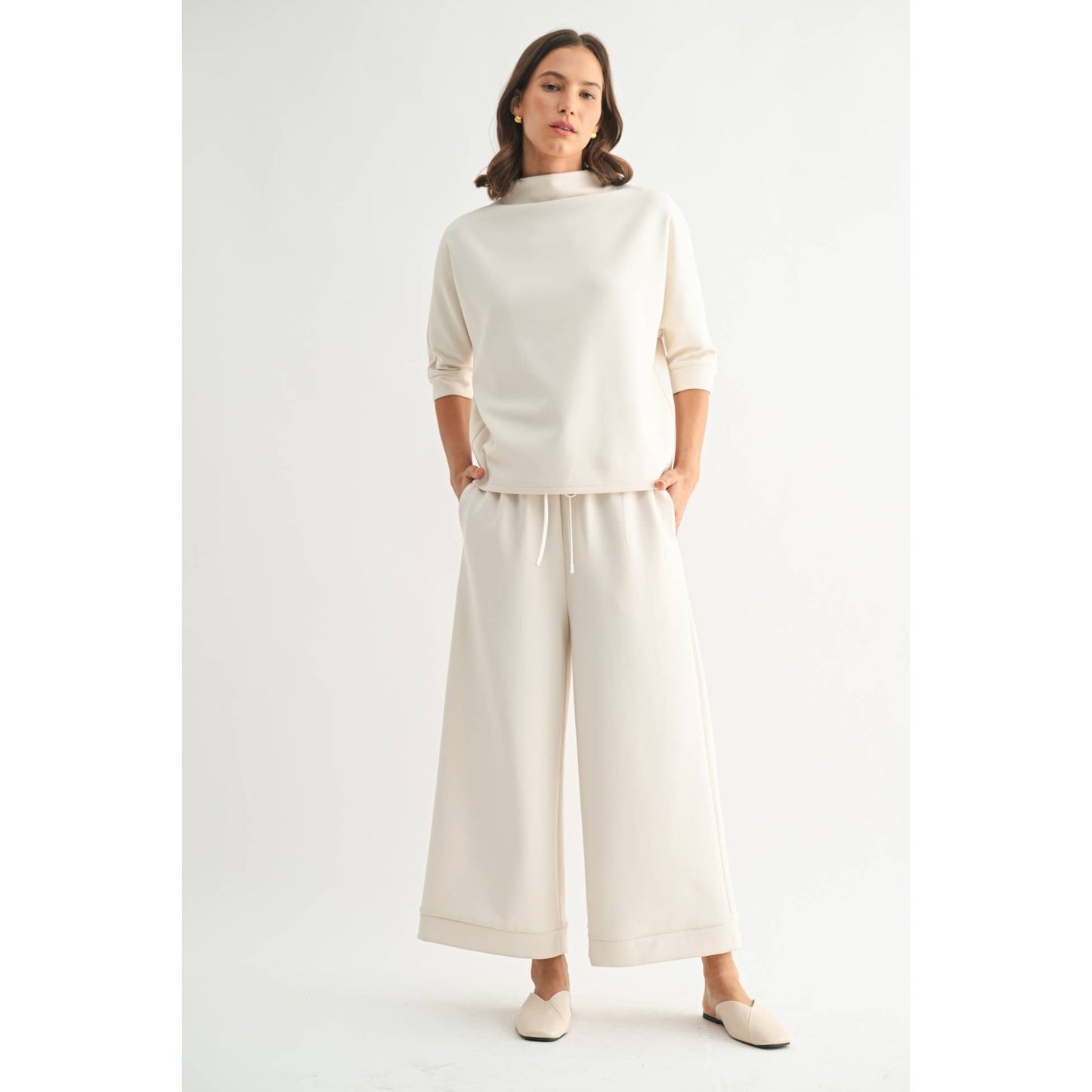 White Scuba Mock Neck