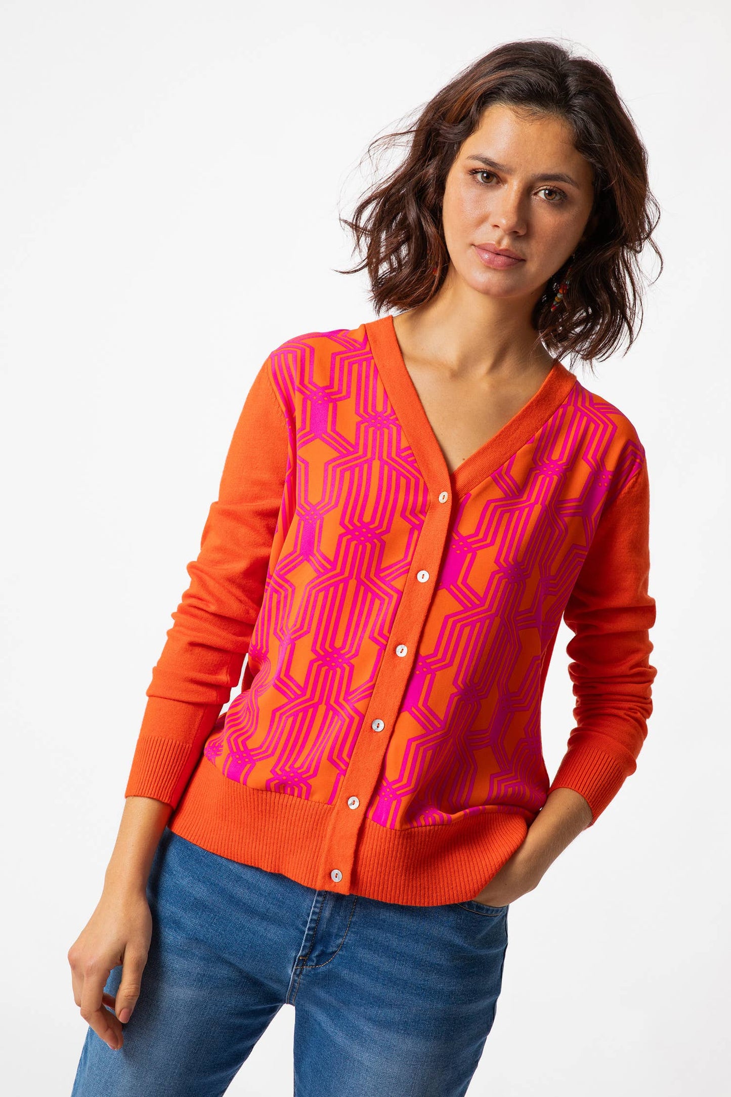 Pink & Orange Cardigan