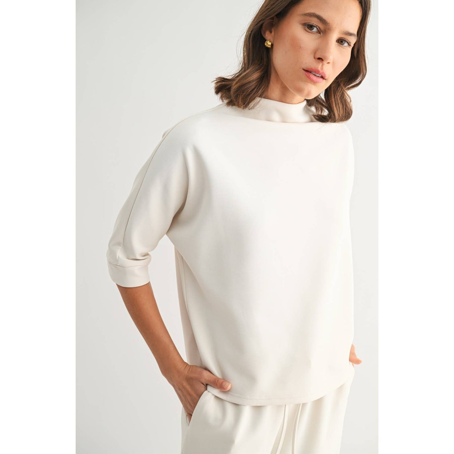 White Scuba Mock Neck