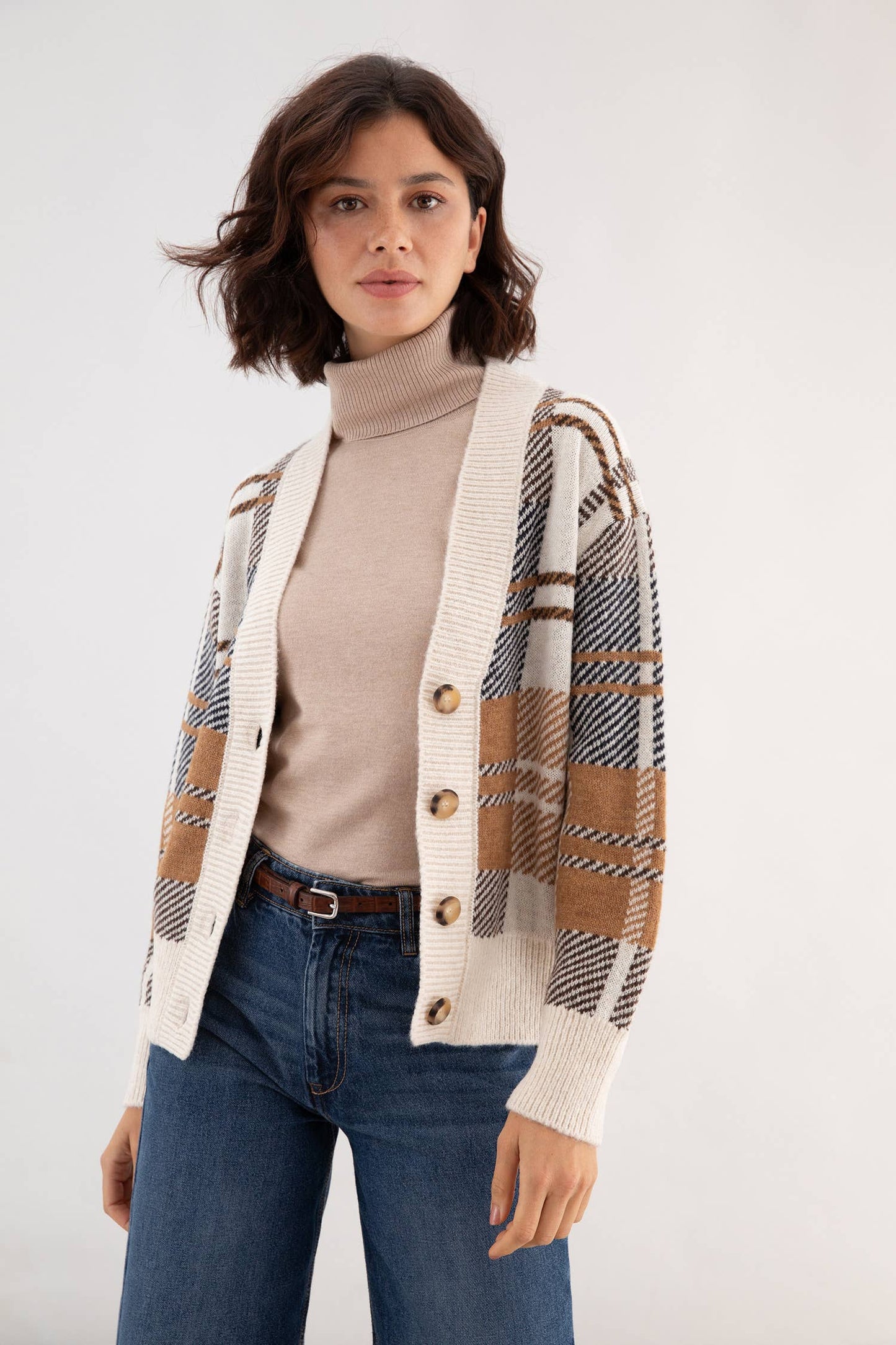 Jacquard Knit Cardigan