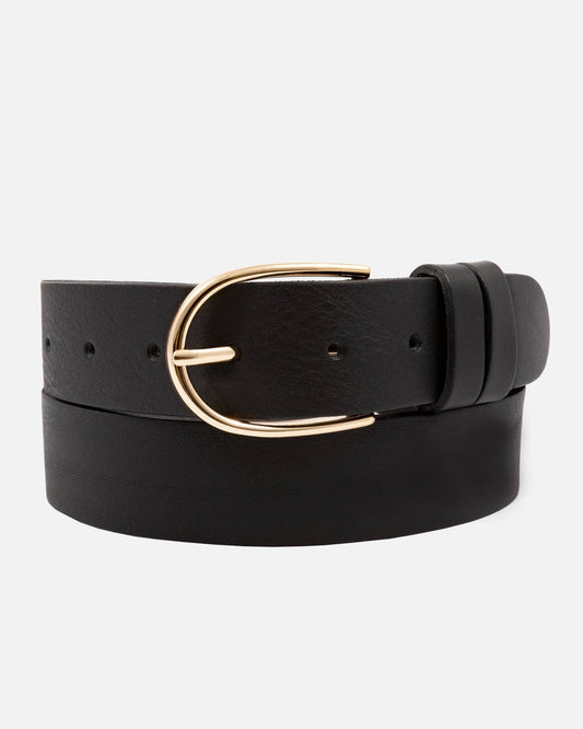 Drika Black Leather Belt