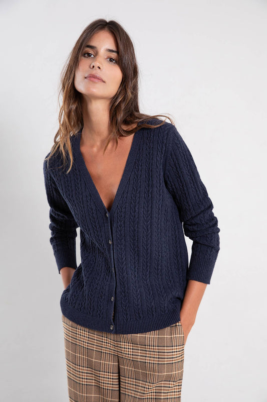 Navy Knit Cardigan